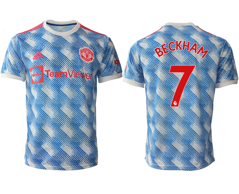 Men 2021-2022 Club Manchester United away aaa version blue #7 Soccer Jersey